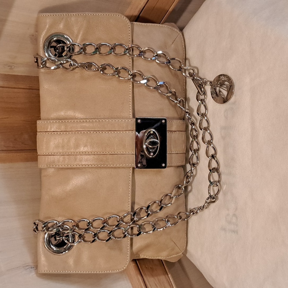 Lanvin Hero Tan Leather With Chain Strap Shoulder Bag.
